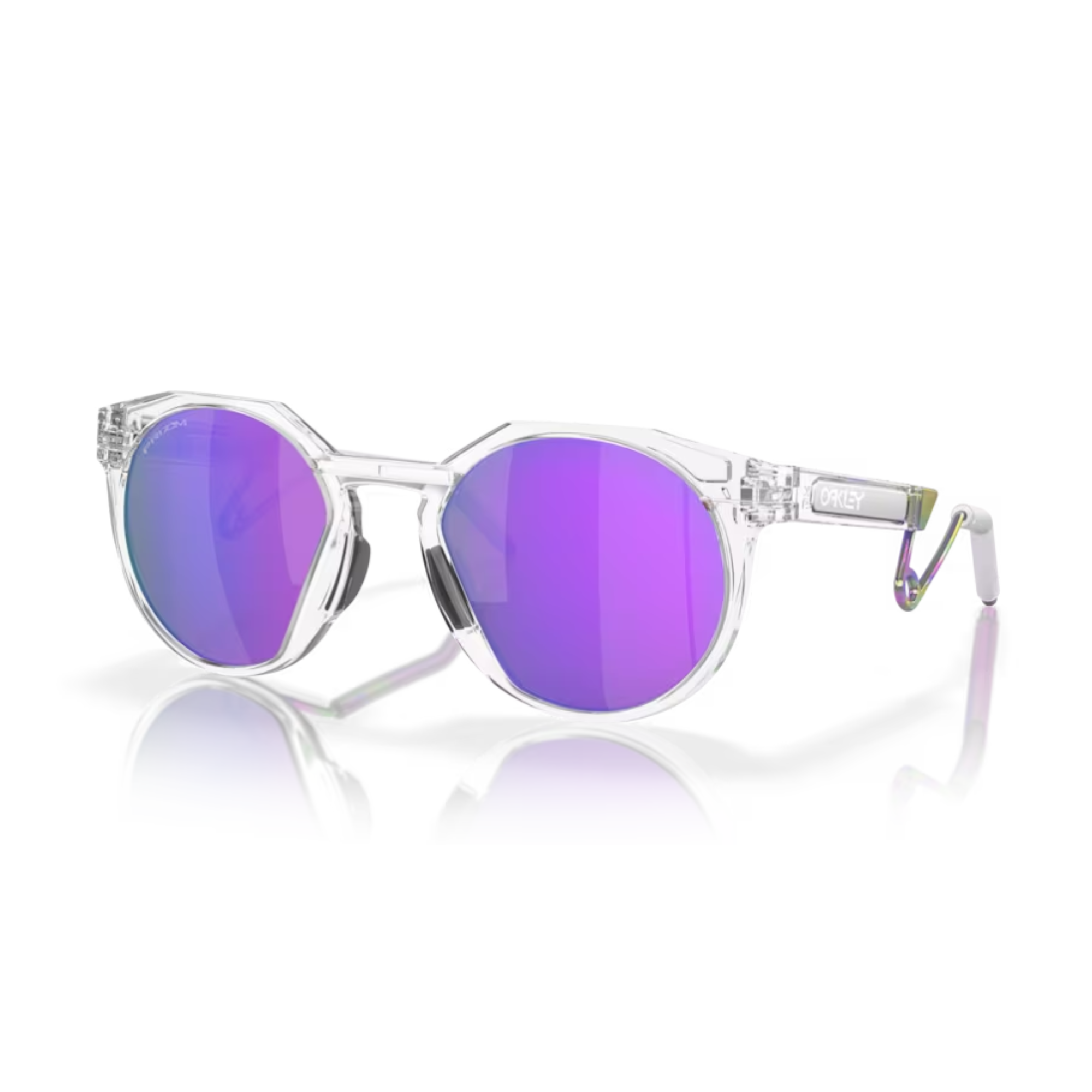 Clear oakleys with purple lenses best sale