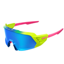 100% Korbin X Satin Neon Blue, Blue Multilayer Mirror Lens
