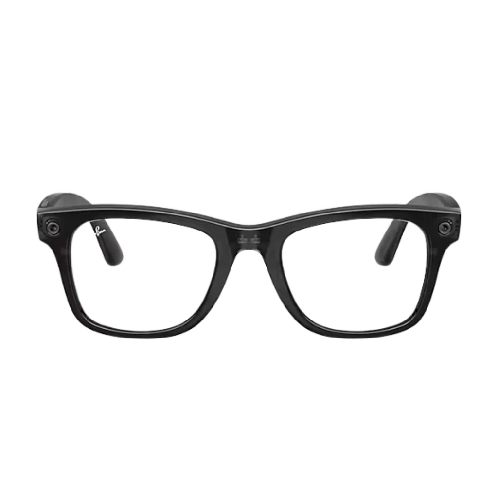 Ray Ban Meta Wayfarer Polished Transparent Black Transition Clear/Aquamarine