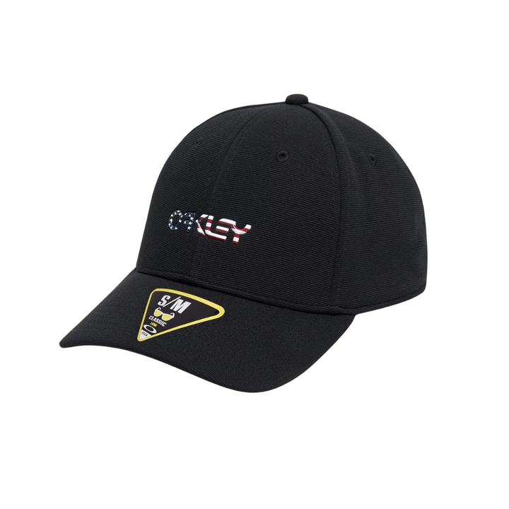 Oakley 6 Panel Stretch Metallic American Flag Cap