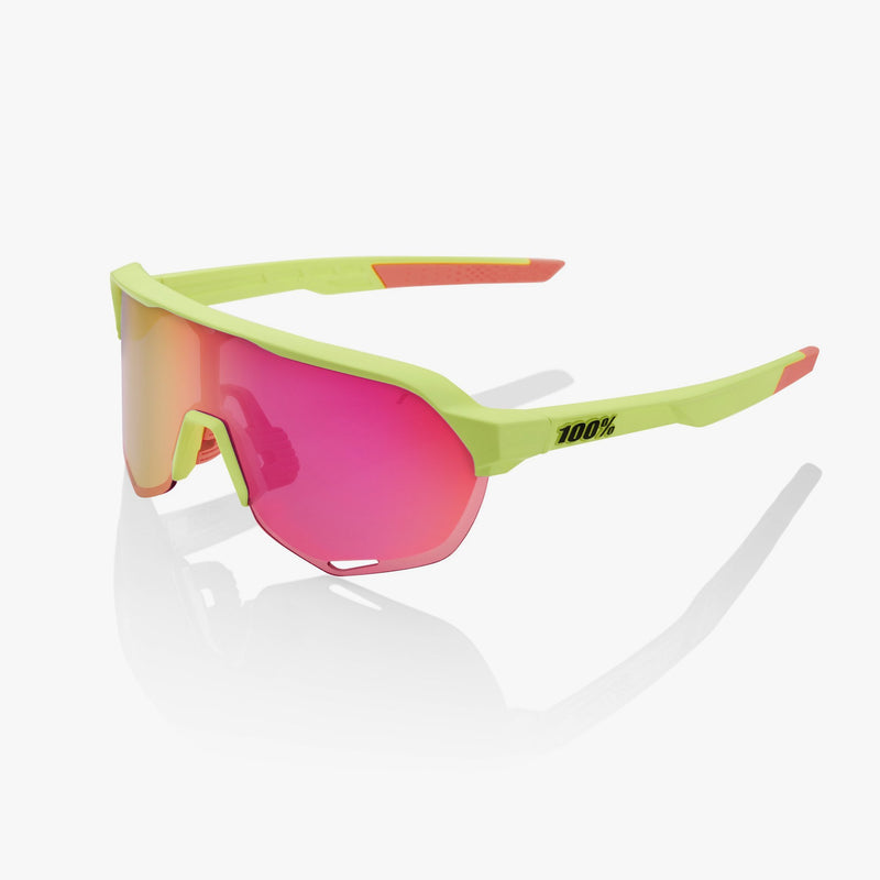 100% - S2 Matte Washed Out Neon Yellow Purple Multilayer Lens